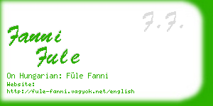 fanni fule business card